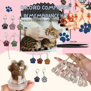 Fur Storage Ornament W/ Disposable Tweezers And Keychain Charm (Random Color)